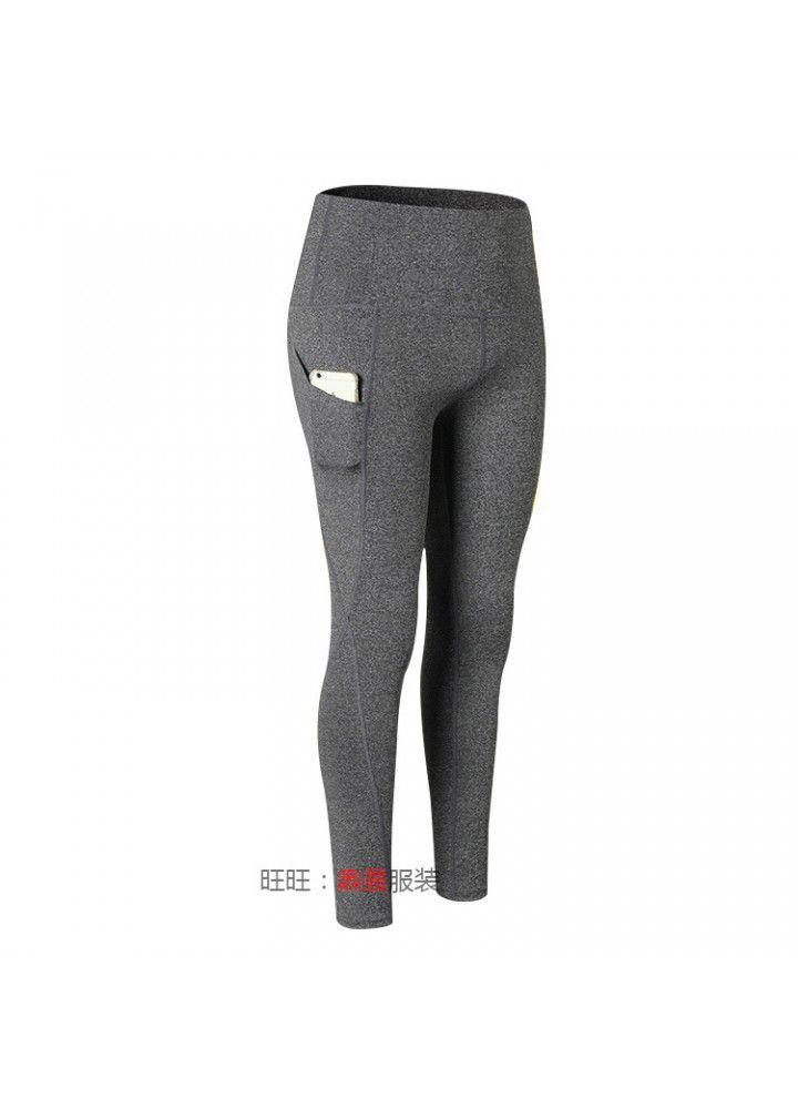 Cross border running pants high waist Fitness Yoga Pants women's European and American pocket tights Amazon popular yoga pants