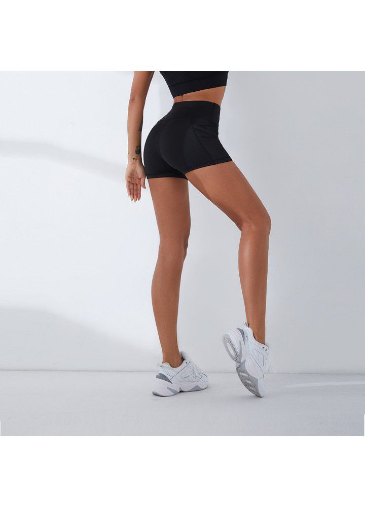 2021 new sports fitness pants European and American three-part pants elastic tight Yoga Pants cross border three-part shorts