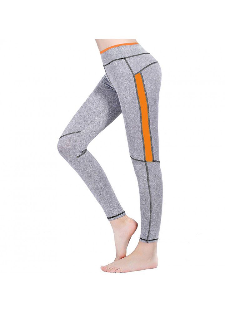 Europe and the United States new four needle six line Leggings leg splicing sports pants eBay high waist Yoga Pants cross border fitness pants
