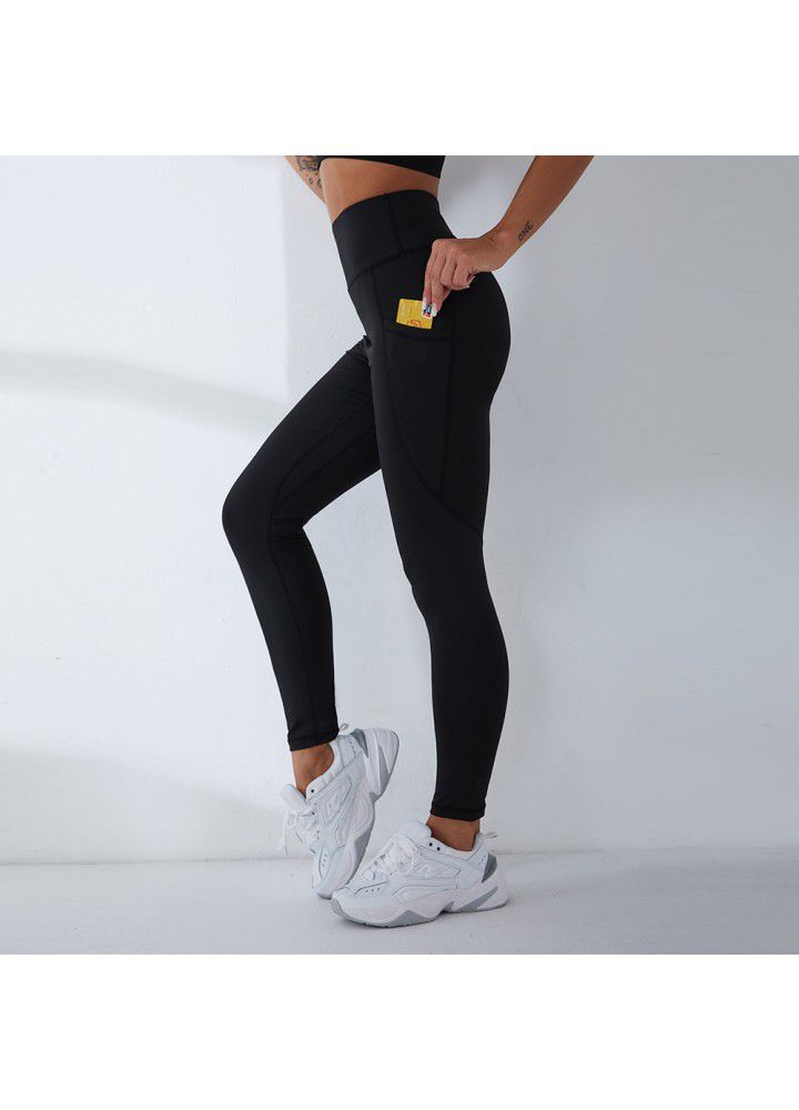 2021 cross border stretch Yoga Pants women's tights foreign trade high waist sports pants European and American fitness pants women