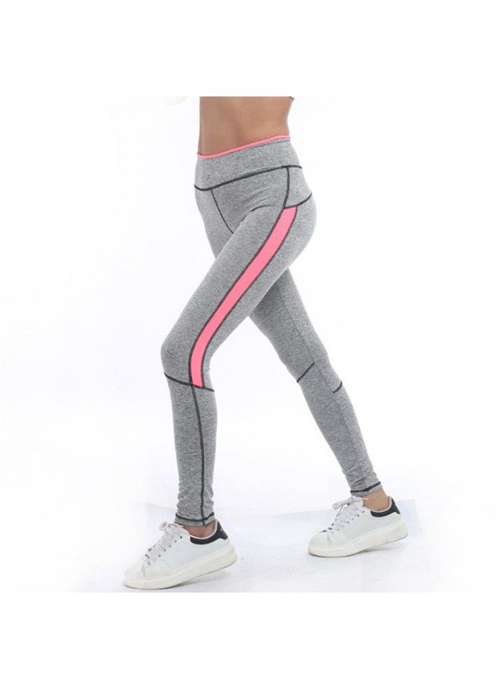 Europe and the United States new four needle six line Leggings leg splicing sports pants eBay high waist Yoga Pants cross border fitness pants