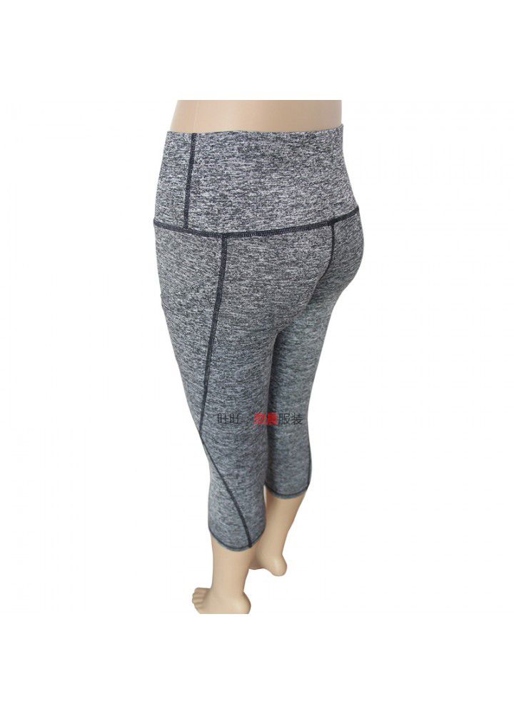 Amazon popular fitness pants cross border slant pocket high waist Yoga Capris Leggings European and American sports pants