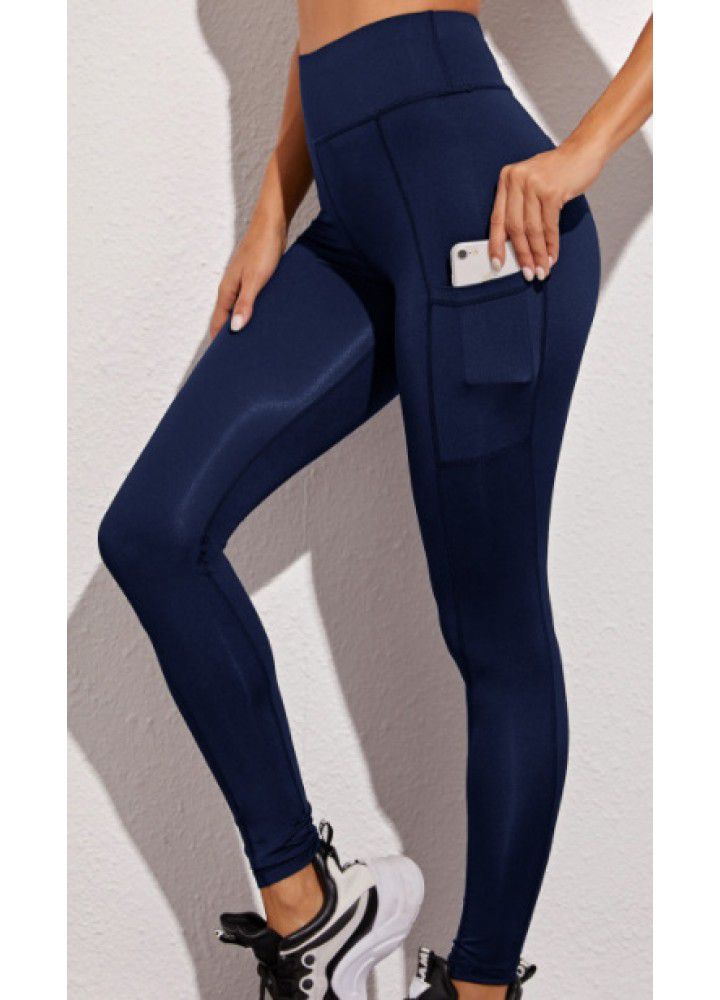 Foreign trade yoga pants, European and American running sports fitness pants, Amazon side mobile phone pocket sports underpants