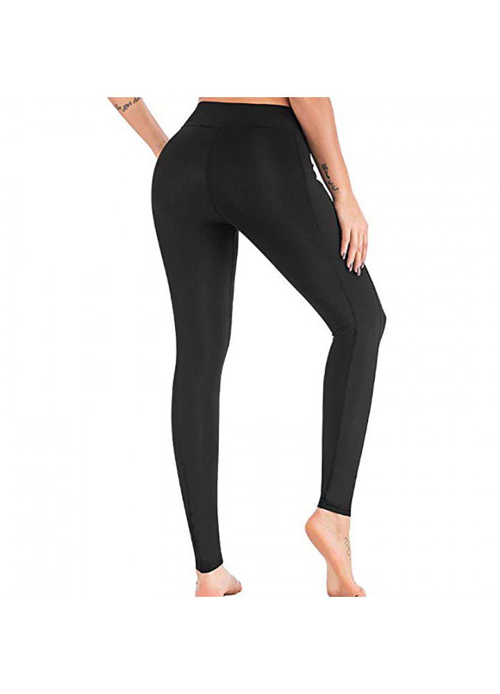 Cross border new quarter Yoga Pants European and American sports pants high waist tight Yoga Pants women's mobile phone pocket fitness pants