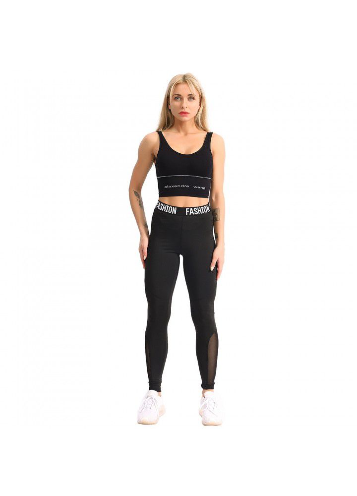 2020 cross border stretch Yoga Pants women's popular tights foreign trade High Waist Sports Capris European and American fitness pants women