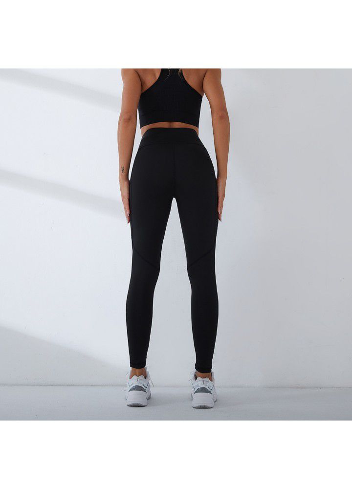 2021 cross border stretch Yoga Pants women's tights foreign trade high waist sports pants European and American fitness pants women