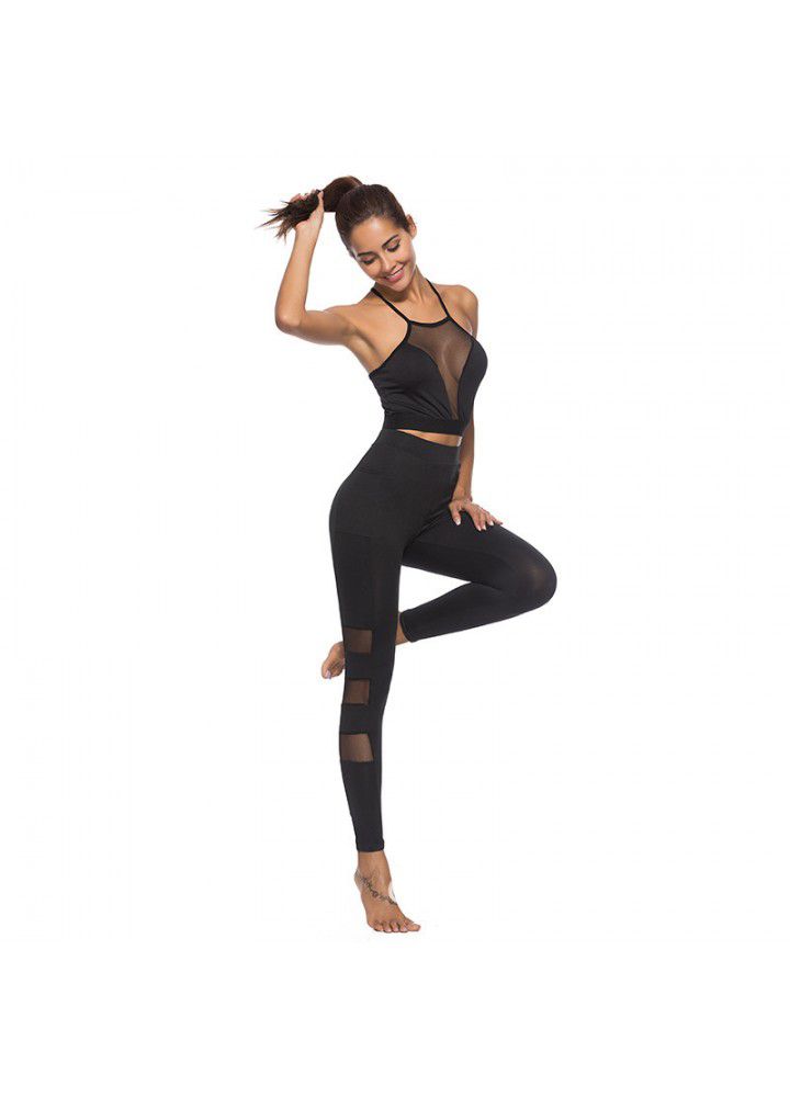 European and American cross border mesh side pocket Yoga Pants women's 2021 foreign trade Leggings eBay running sports fitness pants