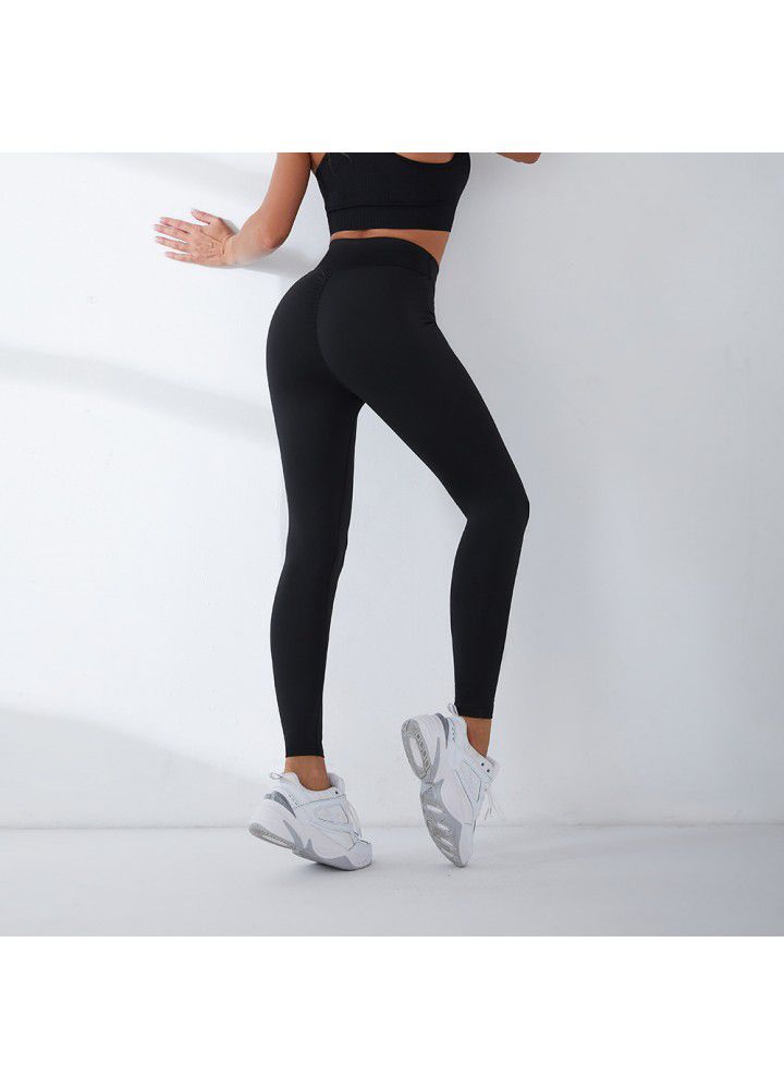 2021 cross border stretch Yoga Pants women's tights foreign trade high waist sports pants European and American fitness pants women
