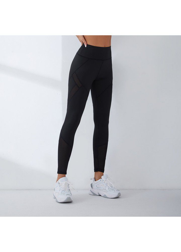 2021 cross border new yoga pants women's European and American foreign trade women's tights high waist fitness Capris
