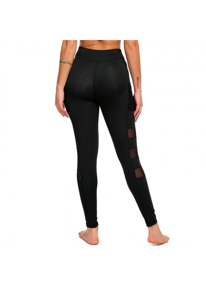 European and American cross border mesh side pocket Yoga Pants women's 2021 foreign trade Leggings eBay running sports fitness pants