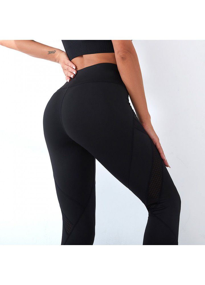 2021 cross border new yoga pants women's European and American foreign trade women's tights high waist fitness Capris