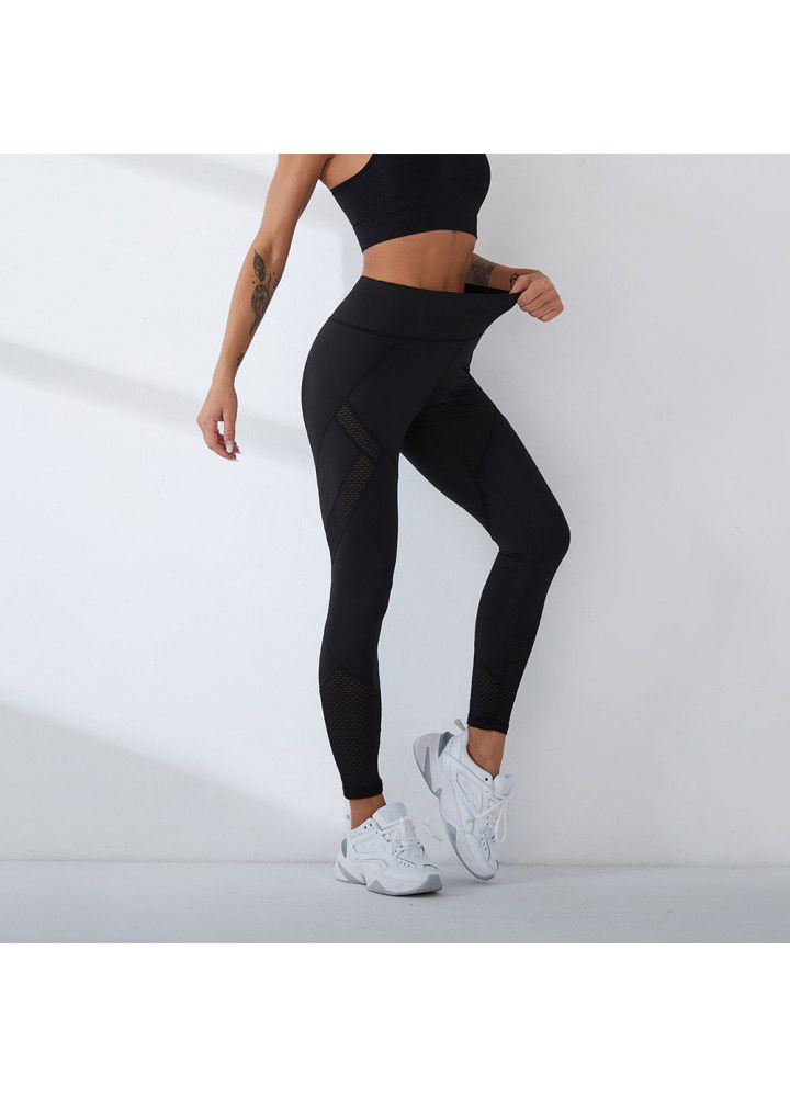 2021 cross border new yoga pants women's European and American foreign trade women's tights high waist fitness Capris