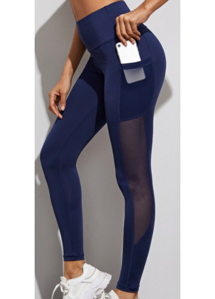 European and American Yoga Pants cross border pocket sports tights European and American High Waist Stretch Yoga Pants running fitness pants