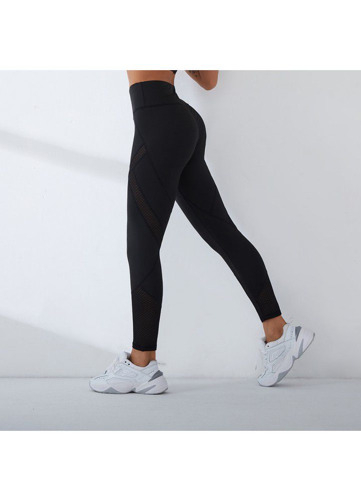 2021 cross border new yoga pants women's European and American foreign trade women's tights high waist fitness Capris