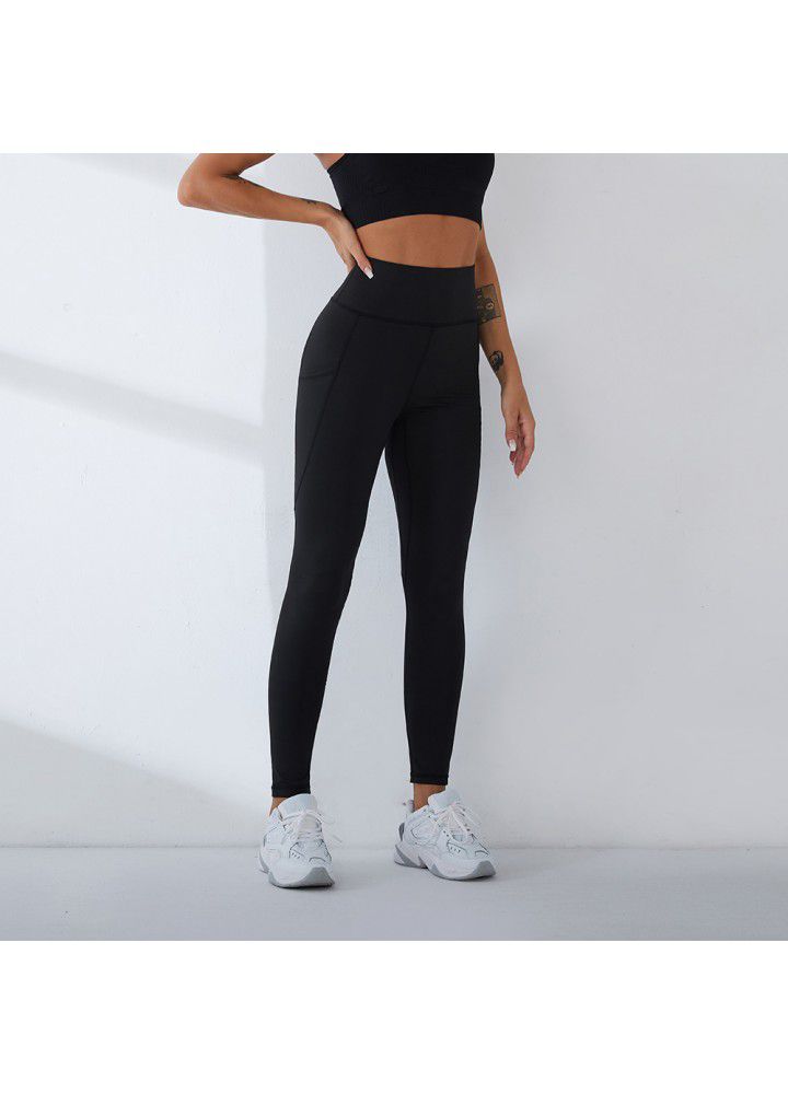 2021 cross border stretch Yoga Pants women's tights foreign trade high waist sports pants European and American fitness pants women