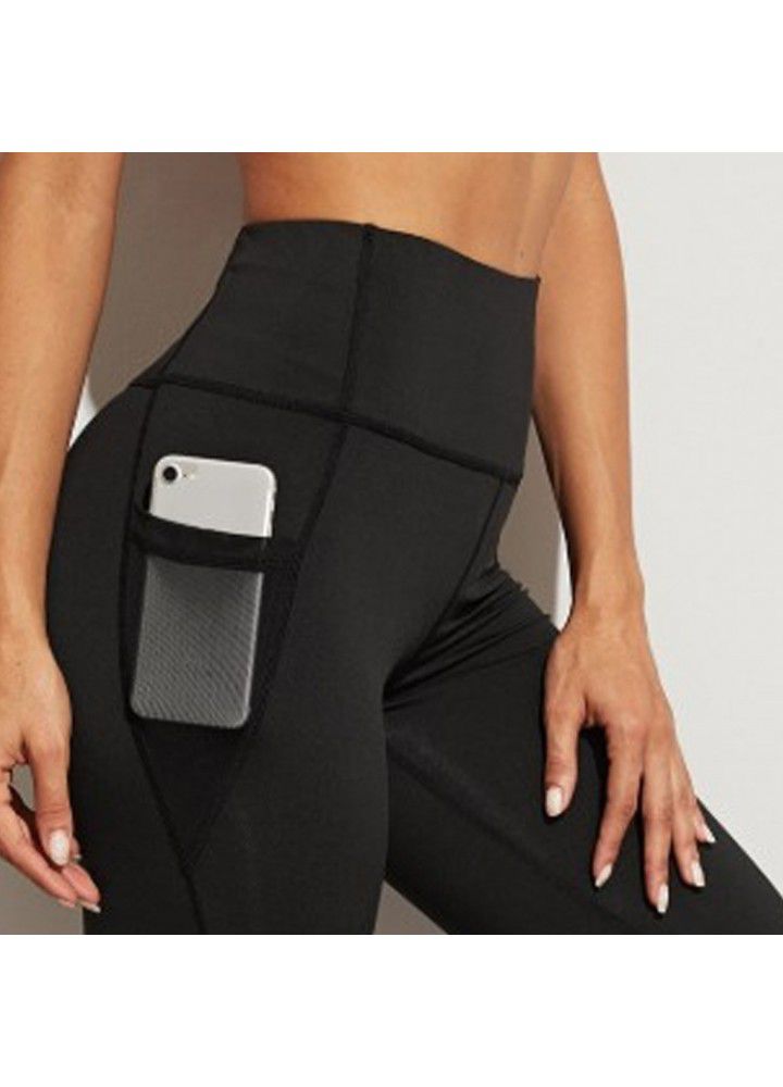 2021 new yoga pants training high elastic fitness short foreign trade Pocket Shorts European and American sports pants women's pants