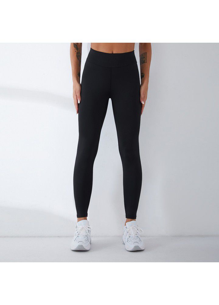 2021 cross border stretch Yoga Pants women's tights foreign trade high waist sports pants European and American fitness pants women