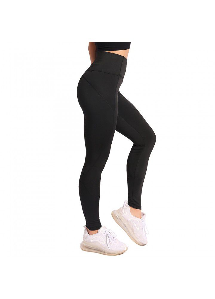 European and American hip pants fitness suit women's tight high waist elastic Leggings cross border running sports Yoga Pants