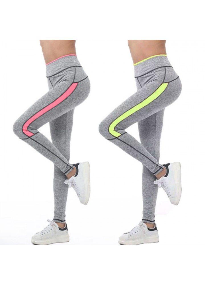 Europe and the United States new four needle six line Leggings leg splicing sports pants eBay high waist Yoga Pants cross border fitness pants
