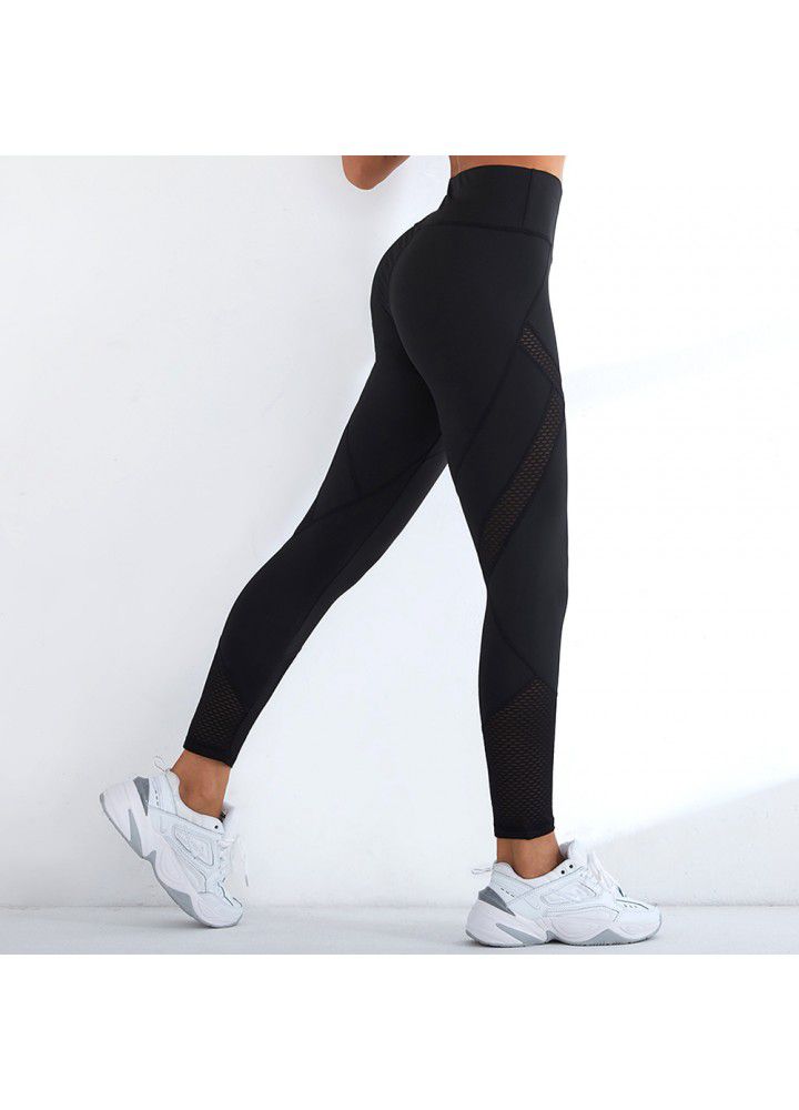 2021 cross border new yoga pants women's European and American foreign trade women's tights high waist fitness Capris