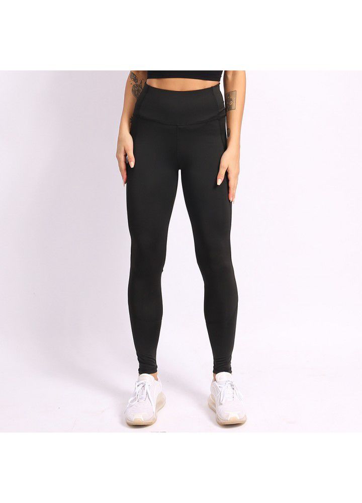 European and American hip pants fitness suit women's tight high waist elastic Leggings cross border running sports Yoga Pants