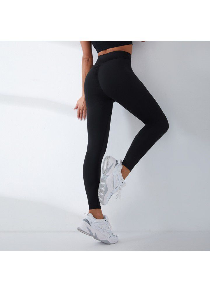 2021 cross border stretch Yoga Pants women's tights foreign trade high waist sports pants European and American fitness pants women