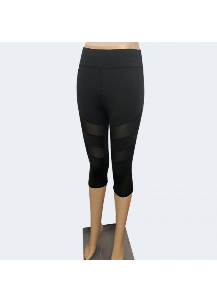 Cross border Europe and the United States Yoga Pants fast selling eBay popular tights mesh Capris running sports fitness pants women