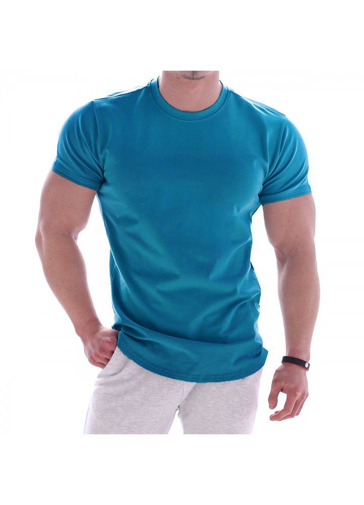 Foreign trade new fitness sports men's Vest T-shirt summer Euro American round neck running short sleeve men's clothing