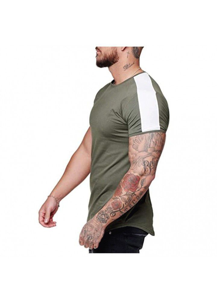 2020 summer new European and American trend men's sports short sleeve T-shirt foreign trade cross border Amazon wholesale