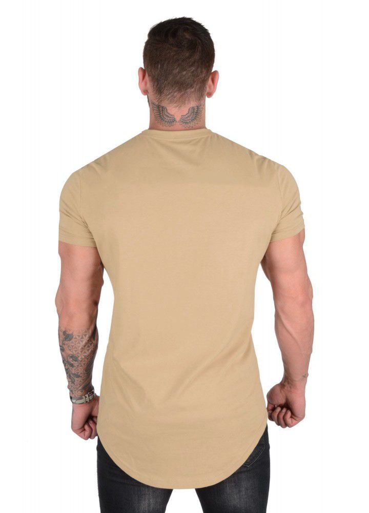 Muscle fitness brothers summer men's sports leisure exercise cotton loose short sleeve T-shirt no logo