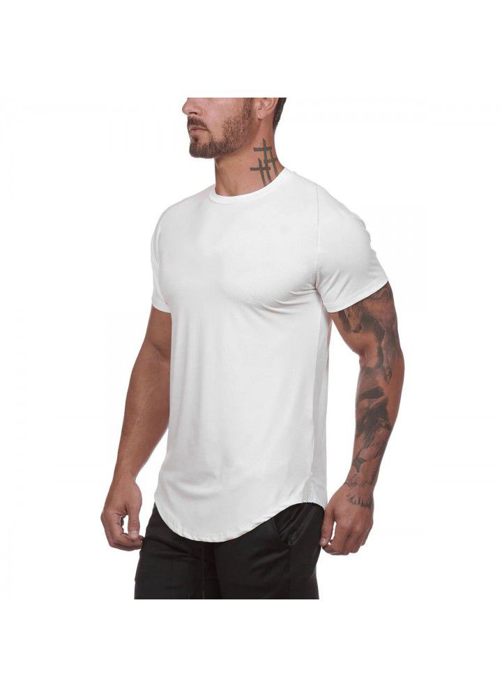 Cross border European and American T-shirt summer sports fitness short sleeve men's fast drying training T-shirt manufacturers direct sales