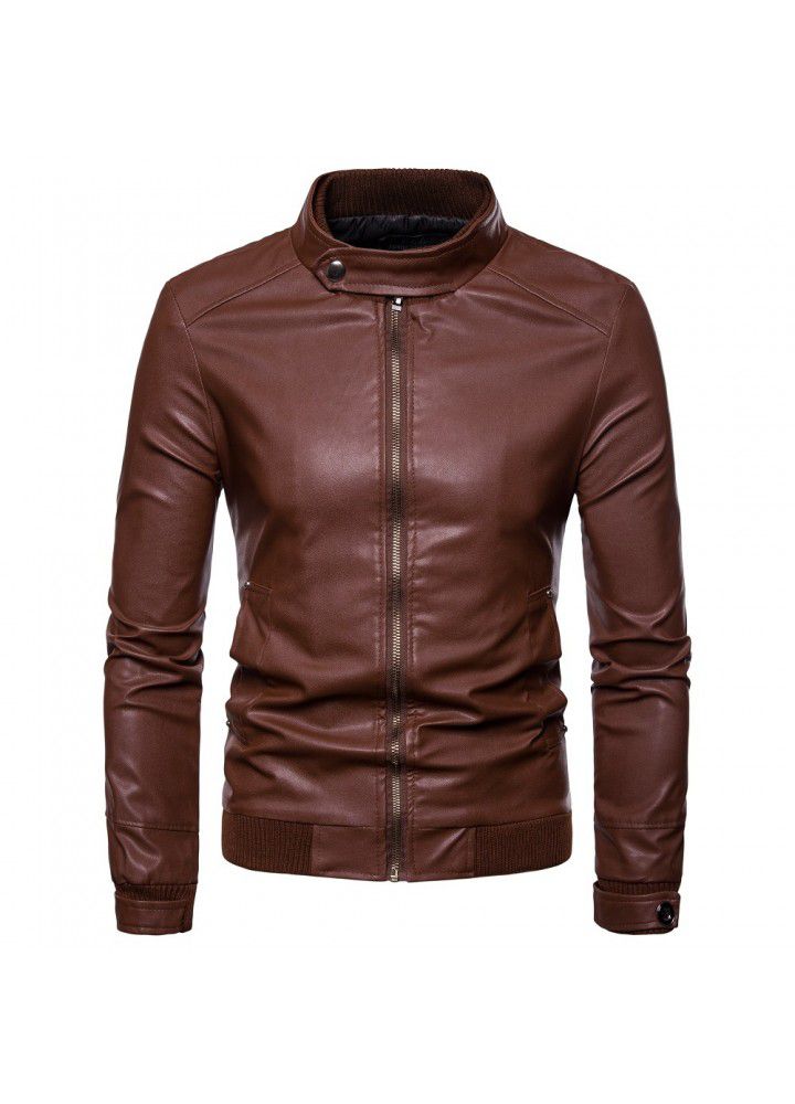 Cross border supply new Korean locomotive slim fit Leather Men's leather jacket British fashion men's leather jacket Y101