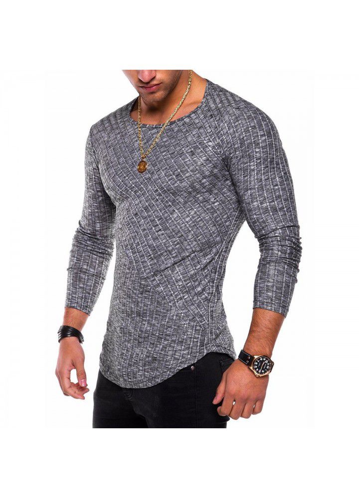 2020 new slim autumn winter T-shirt cross border foreign trade long sleeve bottomed shirt fashion leisure cotton round neck top