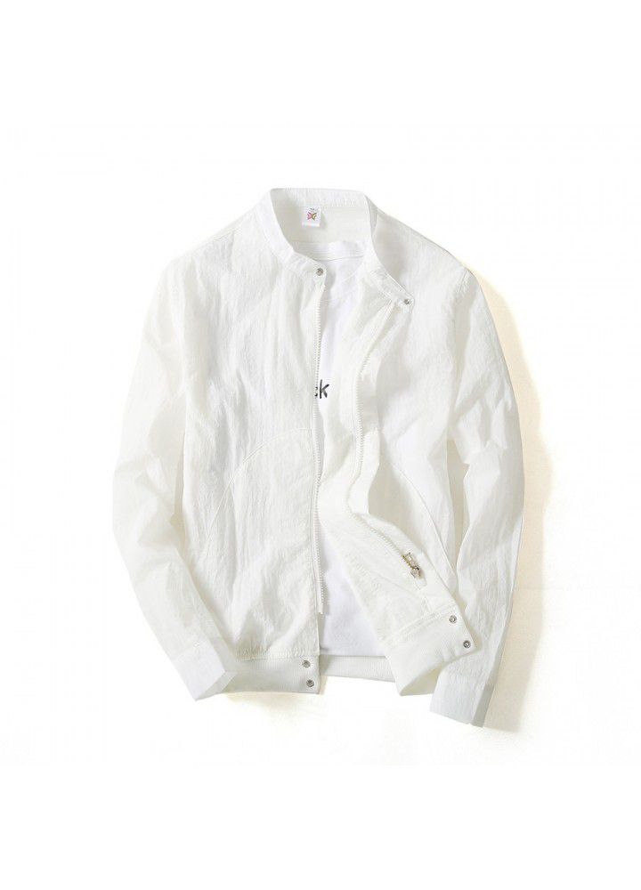 2019 summer casual jacket men's fattening plus size skin windbreaker thin couple's coat sunscreen suit