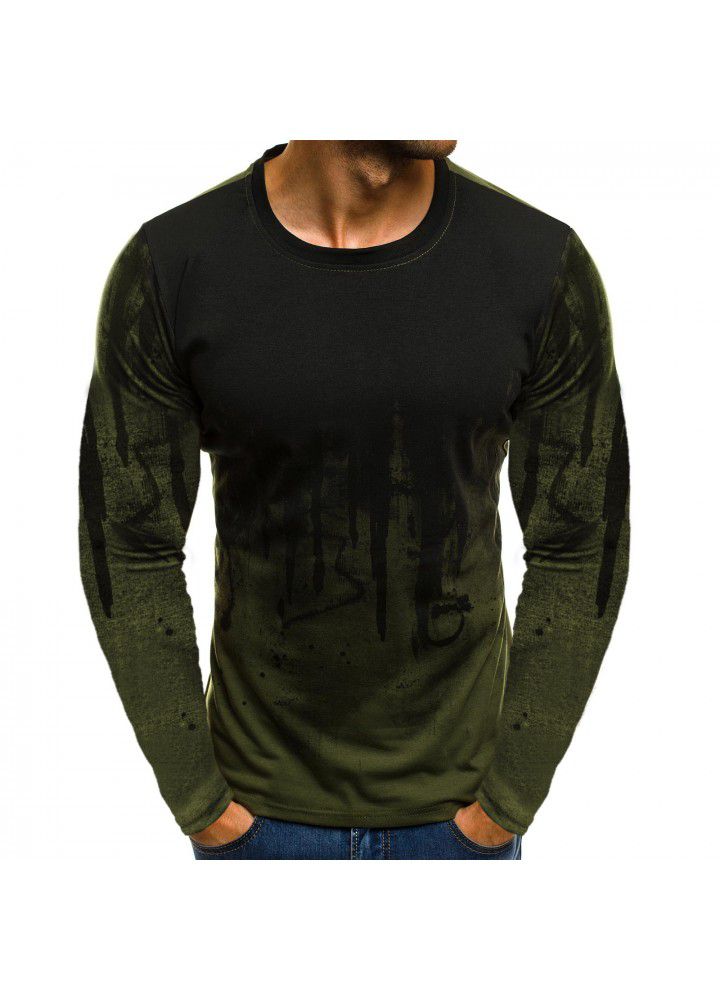 2020 new fashion sports fitness personalized printed t-shirt men's summer thin long sleeve 3D men's T-shirt