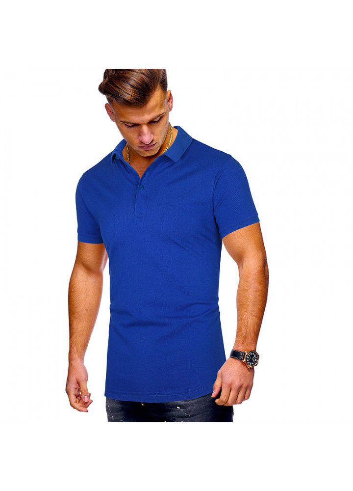 Cross border men's large men's casual polo shirt summer men's short sleeve European and American t-shirt men's custom clothing