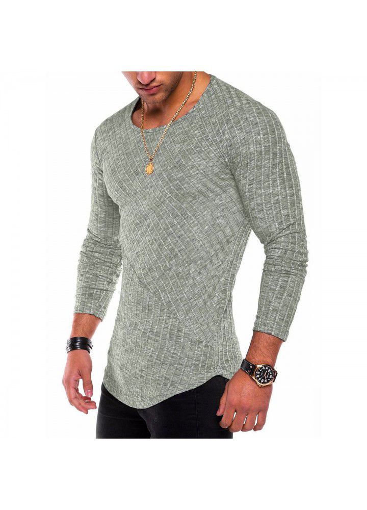 2020 new slim autumn winter T-shirt cross border foreign trade long sleeve bottomed shirt fashion leisure cotton round neck top
