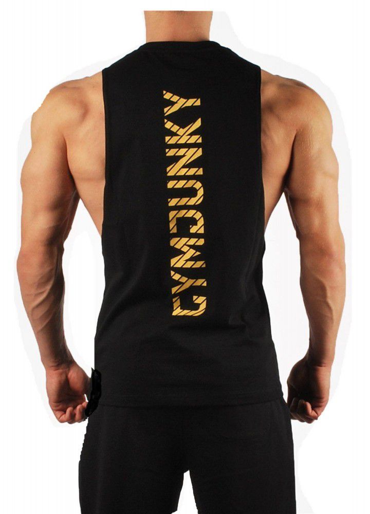 New sleeveless sports men's Vest muscle fitness brothers running sleeveless T-shirt breathable slim training Pullover