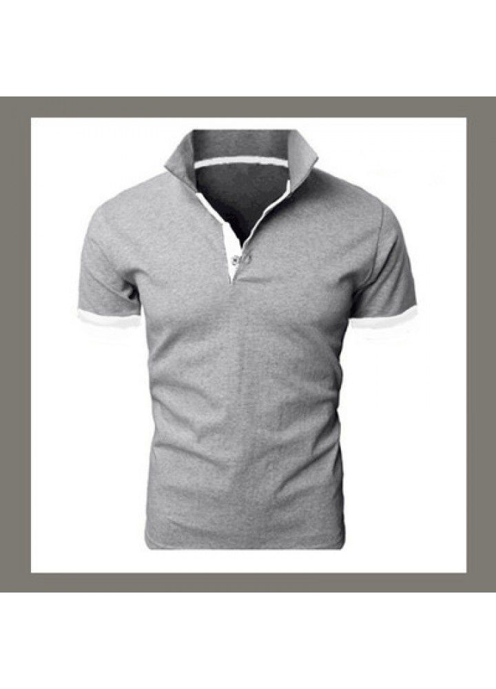 European foreign trade men's solid color casual polo shirt summer fashion trend slim short sleeve T-shirt manufacturer