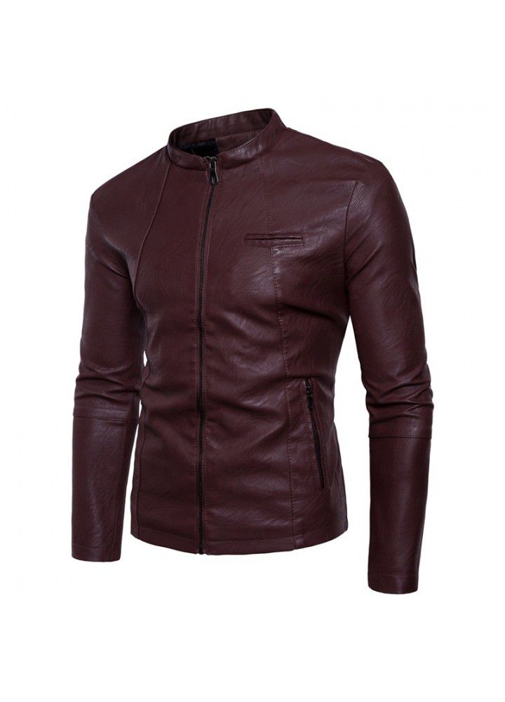 Express wish foreign trade supply collar leisure large thickened collar motorcycle leather jacket leather jacket men