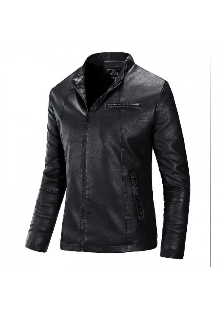 Foreign trade Amazon express men's new autumn men's fashion motorcycle leather jacket youth leather jacket fashion