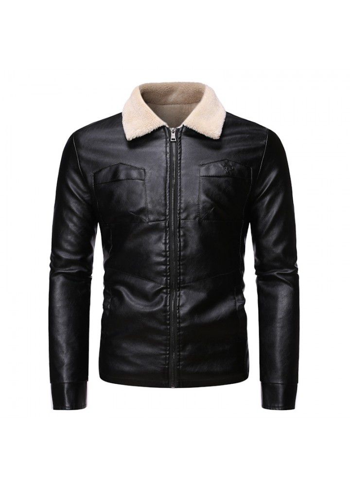 Foreign trade autumn and winter new men's plush and thickened fur integrated fur coat men's Lamb Fur jacket fashion py30