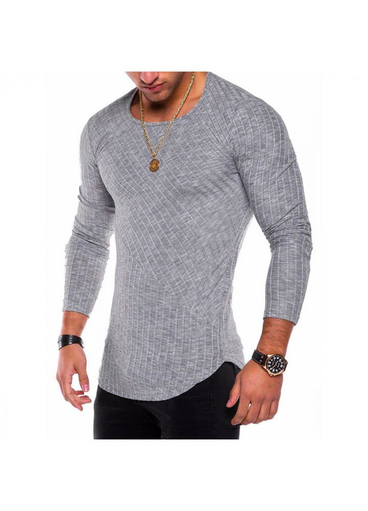 2020 new slim autumn winter T-shirt cross border foreign trade long sleeve bottomed shirt fashion leisure cotton round neck top