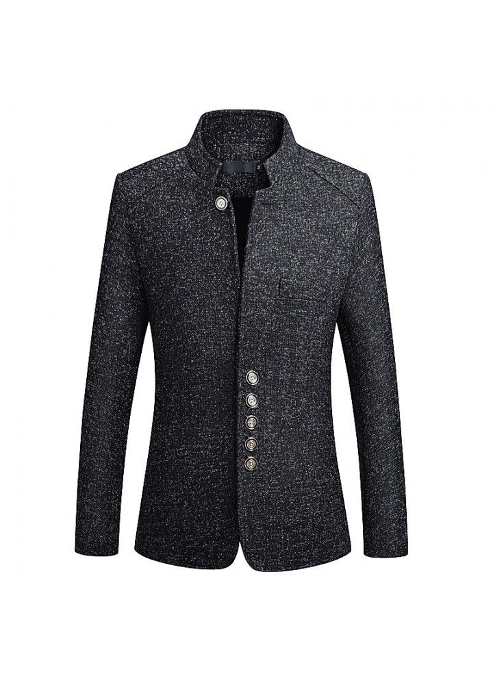 A single man's slim suit casual Blazer British gentleman's stand collar jacket