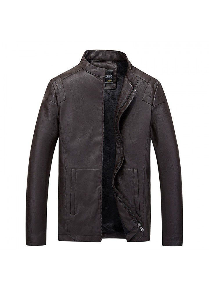 Foreign trade Amazon express men's new autumn men's fashion motorcycle leather jacket youth leather jacket fashion