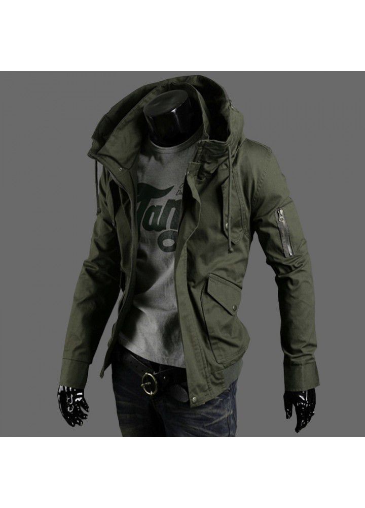 Foreign trade men's clothing wholesale autumn 2020 assault jacket outdoor big fat man hooded casual jacket men's clothing