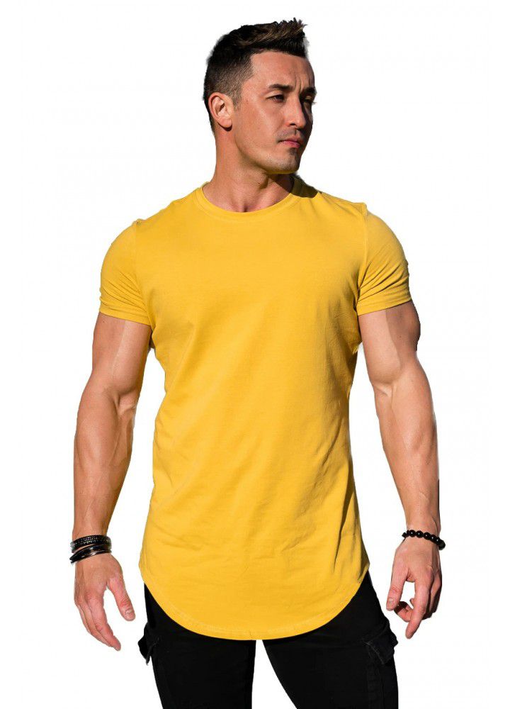 Muscle fitness brothers summer men's sports leisure exercise cotton loose short sleeve T-shirt no logo