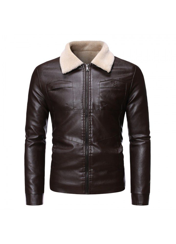 Foreign trade autumn and winter new men's plush and thickened fur integrated fur coat men's Lamb Fur jacket fashion py30