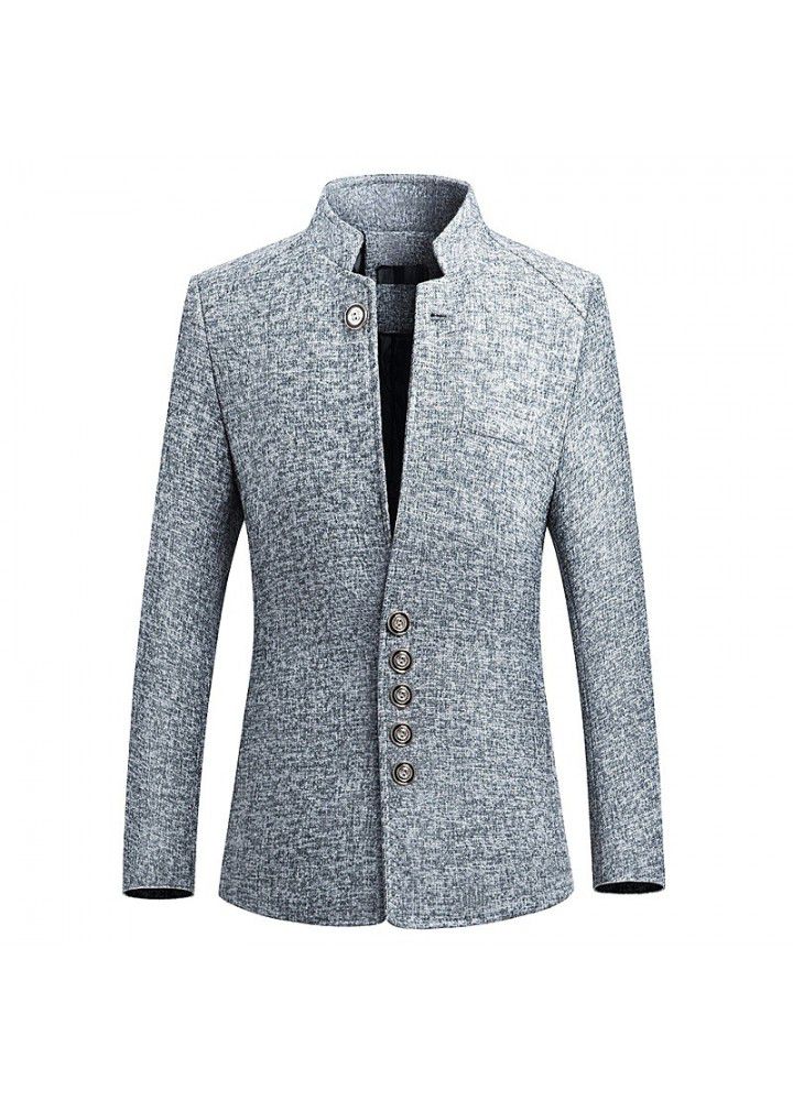 A single man's slim suit casual Blazer British gentleman's stand collar jacket