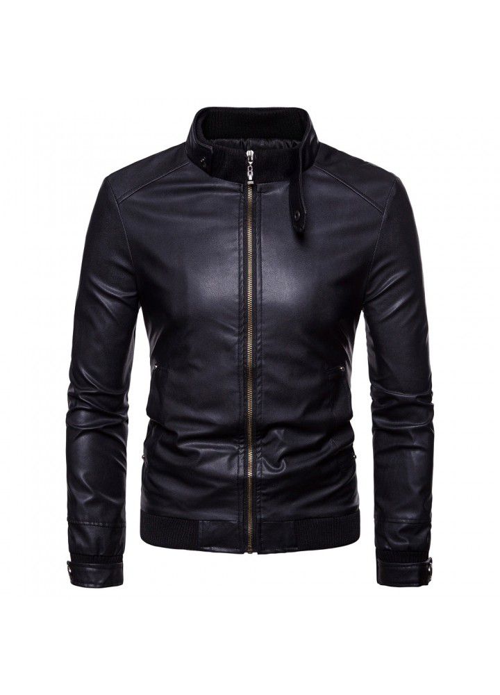 Cross border supply new Korean locomotive slim fit Leather Men's leather jacket British fashion men's leather jacket Y101